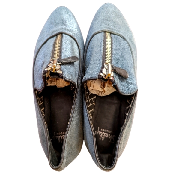 Shellys London Shoes - SHELLYS LONDON Blue Suede Platform Shoes Size 7.5